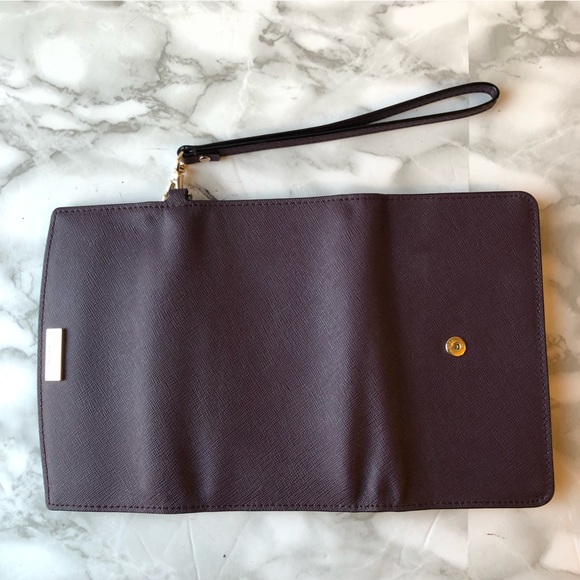 Kate Spade Plum Purple Phone Wristlet Wallet Purse Detachable Wristband Loop - Picture 6 of 15